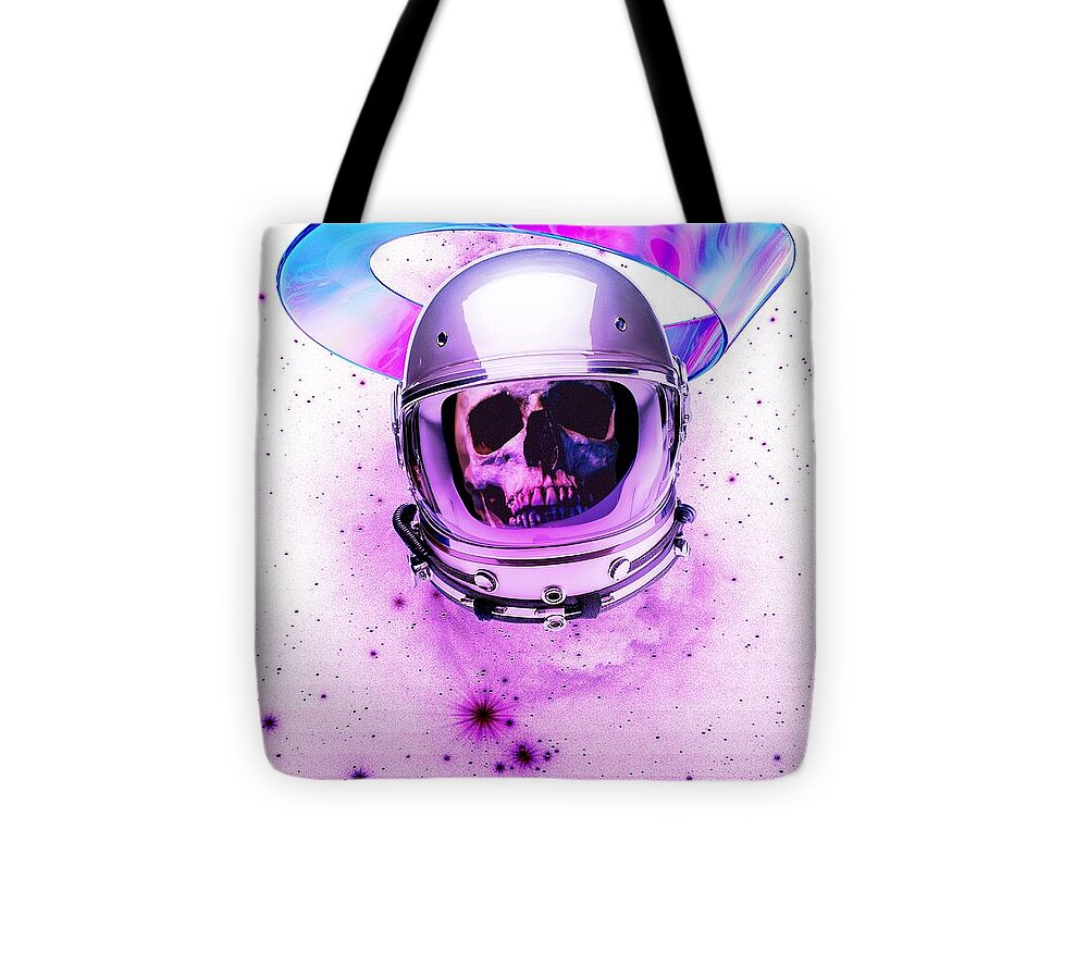Astronaut Skeleton Skull In Subspace - Tote Bag