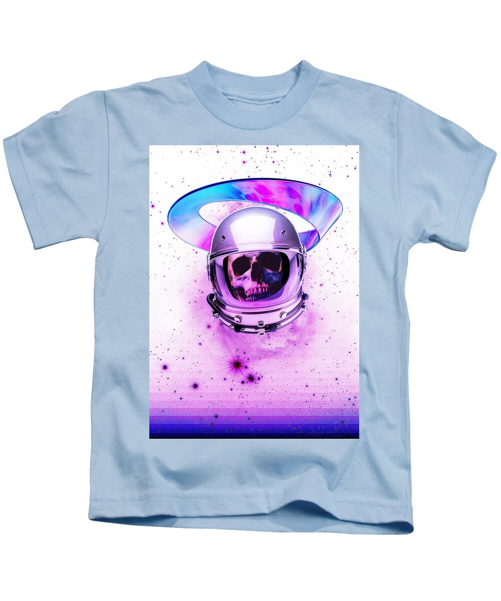 Astronaut Skeleton Skull In Subspace - Kids T-Shirt