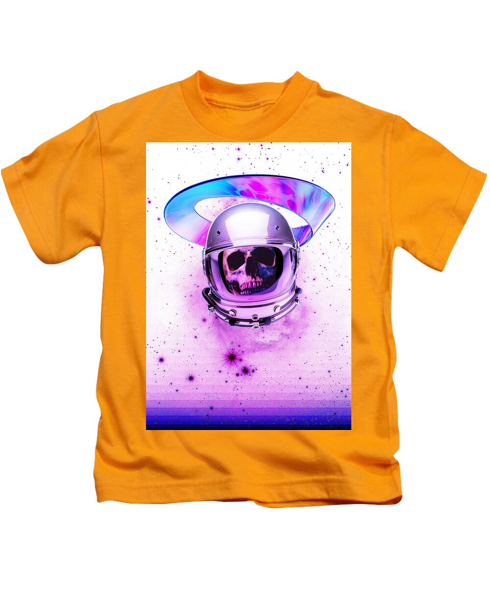 Astronaut Skeleton Skull In Subspace - Kids T-Shirt
