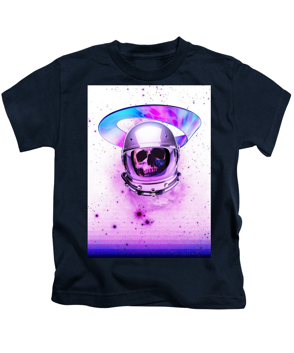 Astronaut Skeleton Skull In Subspace - Kids T-Shirt