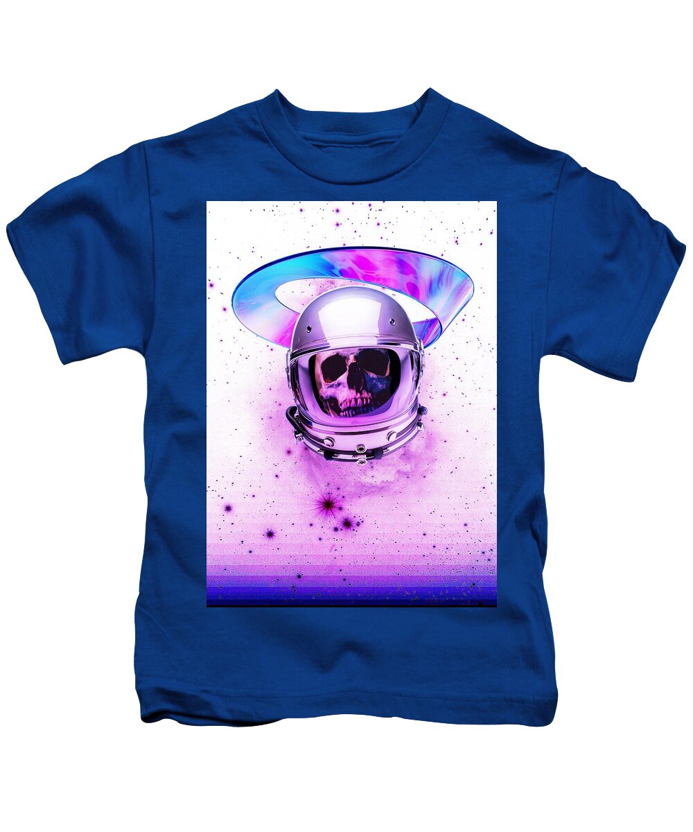 Astronaut Skeleton Skull In Subspace - Kids T-Shirt