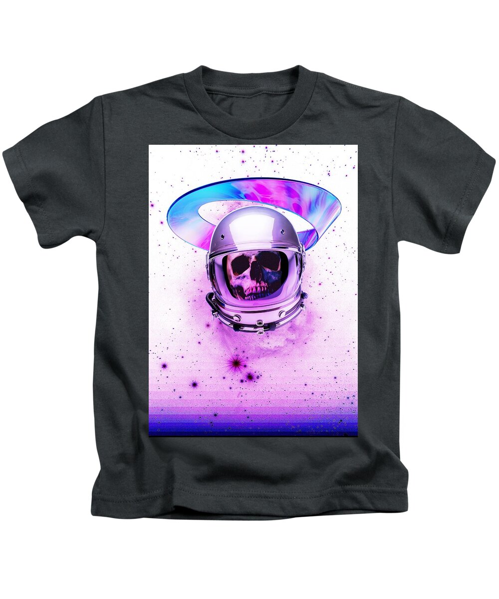 Astronaut Skeleton Skull In Subspace - Kids T-Shirt