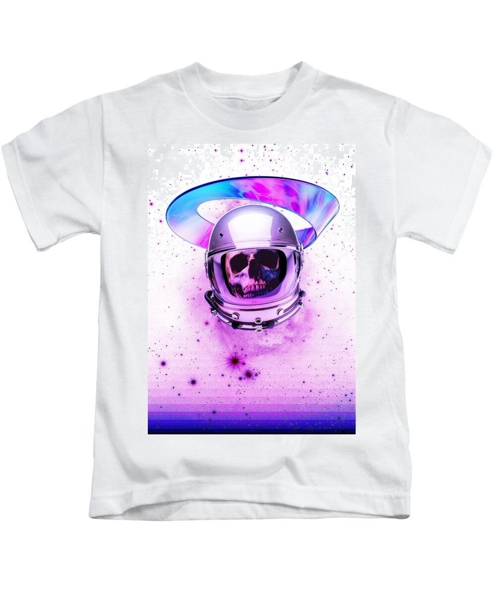 Astronaut Skeleton Skull In Subspace - Kids T-Shirt