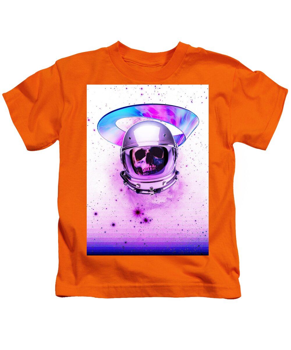 Astronaut Skeleton Skull In Subspace - Kids T-Shirt