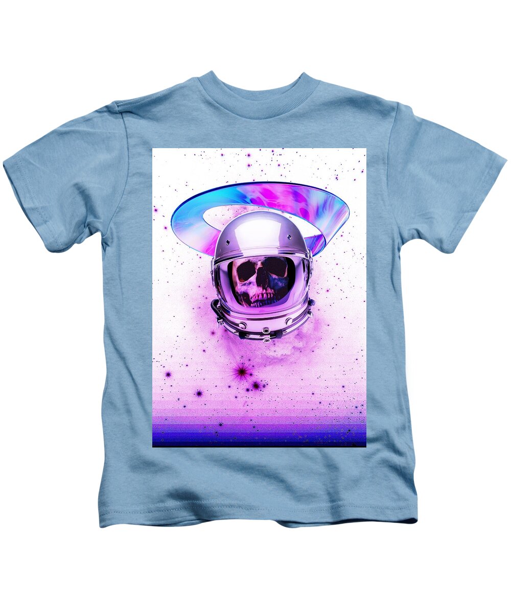 Astronaut Skeleton Skull In Subspace - Kids T-Shirt