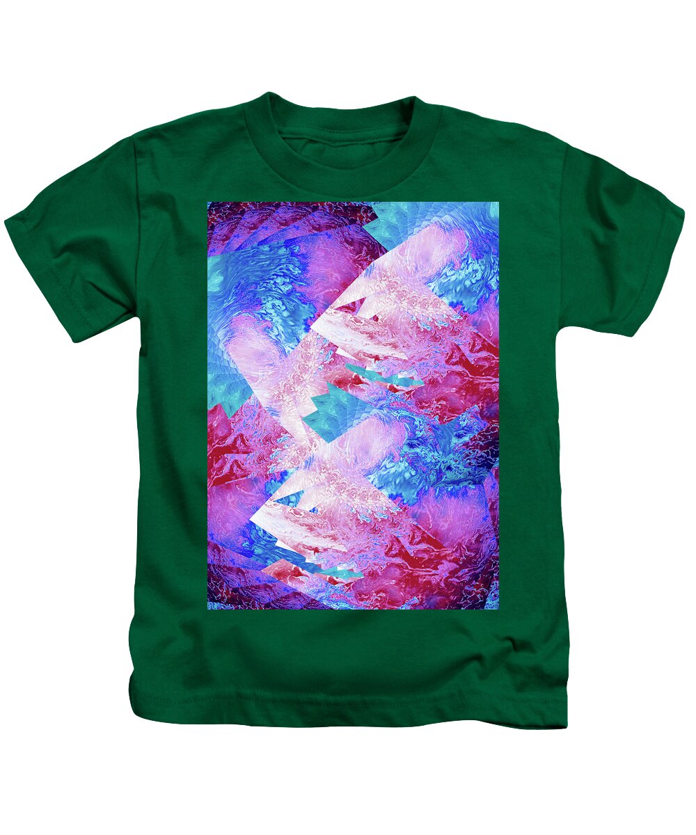 Trippy Pink and Blue Fractal - Kids T-Shirt