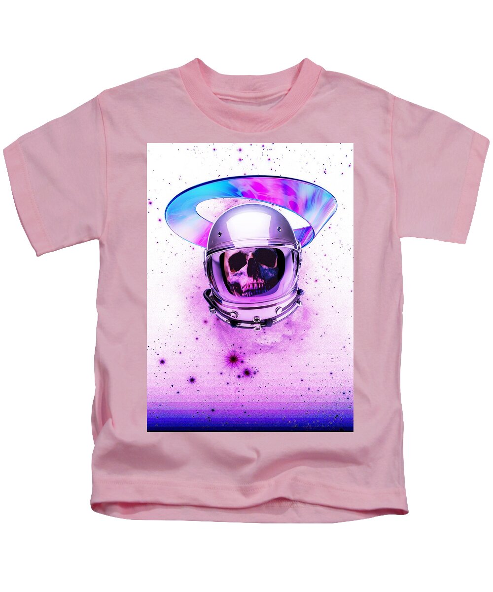 Astronaut Skeleton Skull In Subspace - Kids T-Shirt