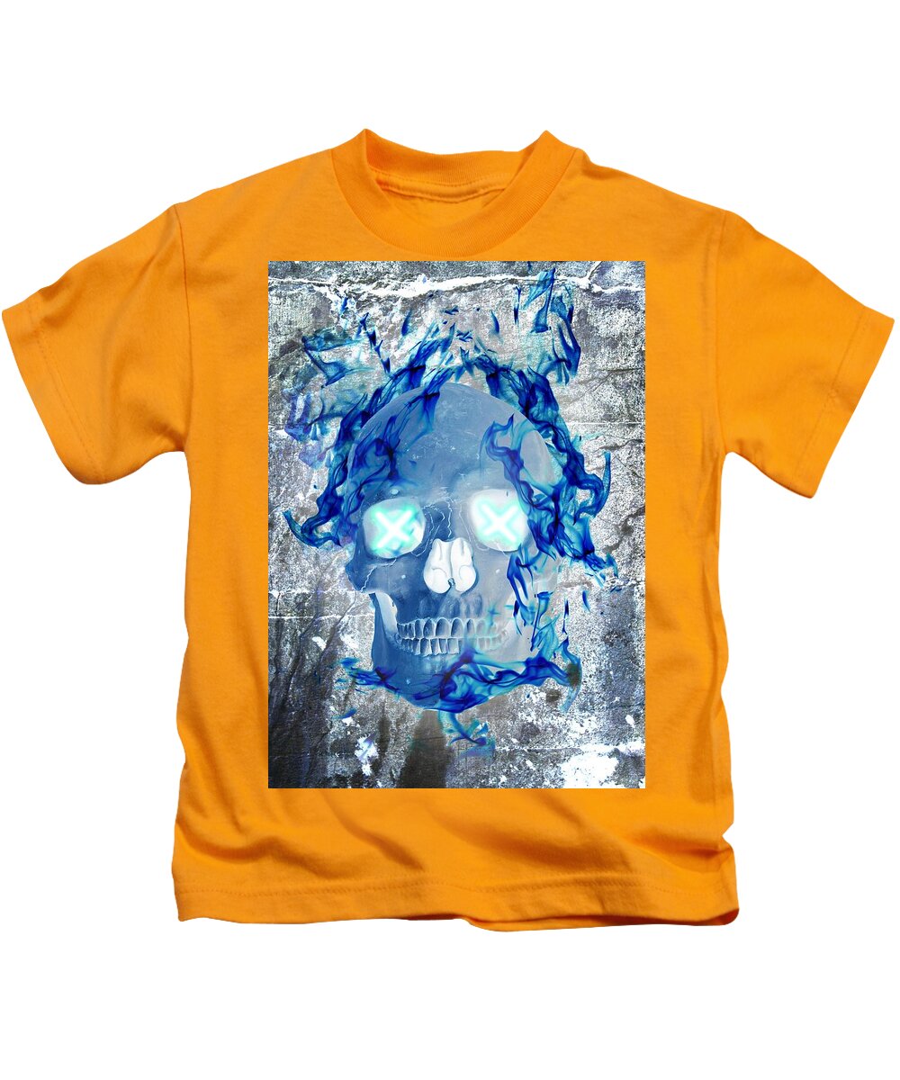 Blue Flame Skull - Kids T-Shirt