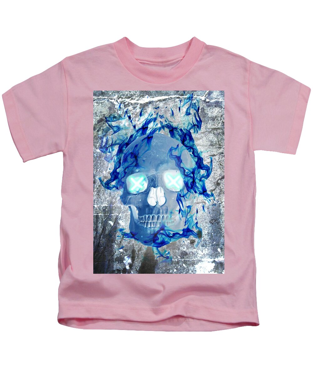 Blue Flame Skull - Kids T-Shirt