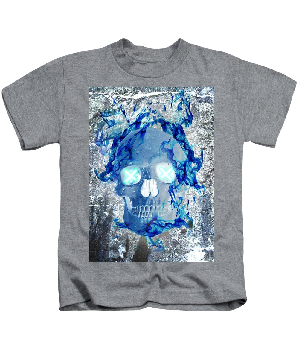 Blue Flame Skull - Kids T-Shirt