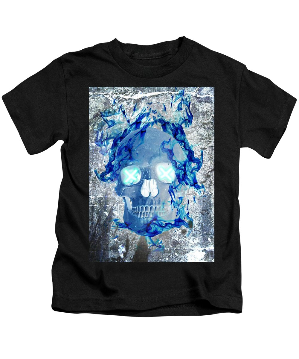 Blue Flame Skull - Kids T-Shirt