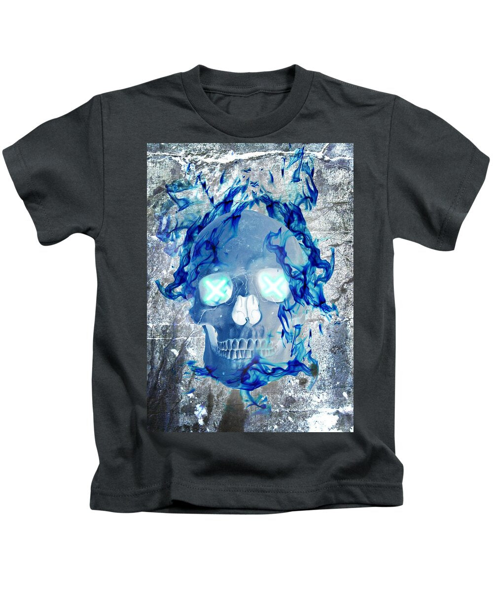 Blue Flame Skull - Kids T-Shirt