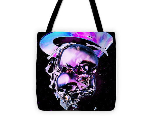 Melted Skeleton Skulls In Space - Tote Bag