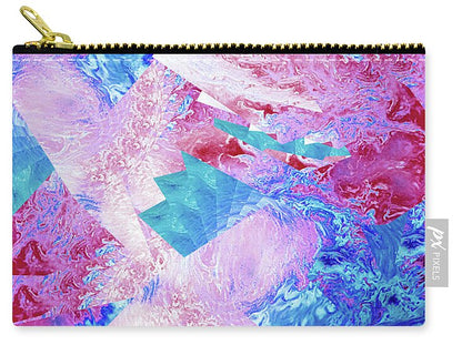 Trippy Pink and Blue Fractal - Zip Pouch