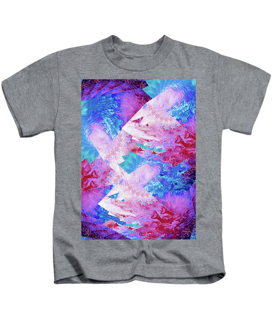 Trippy Pink and Blue Fractal - Kids T-Shirt