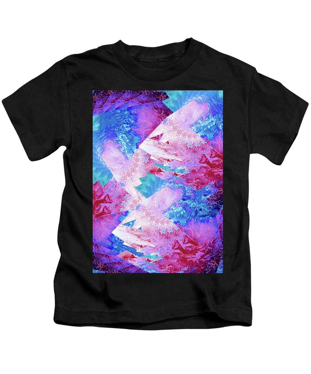 Trippy Pink and Blue Fractal - Kids T-Shirt